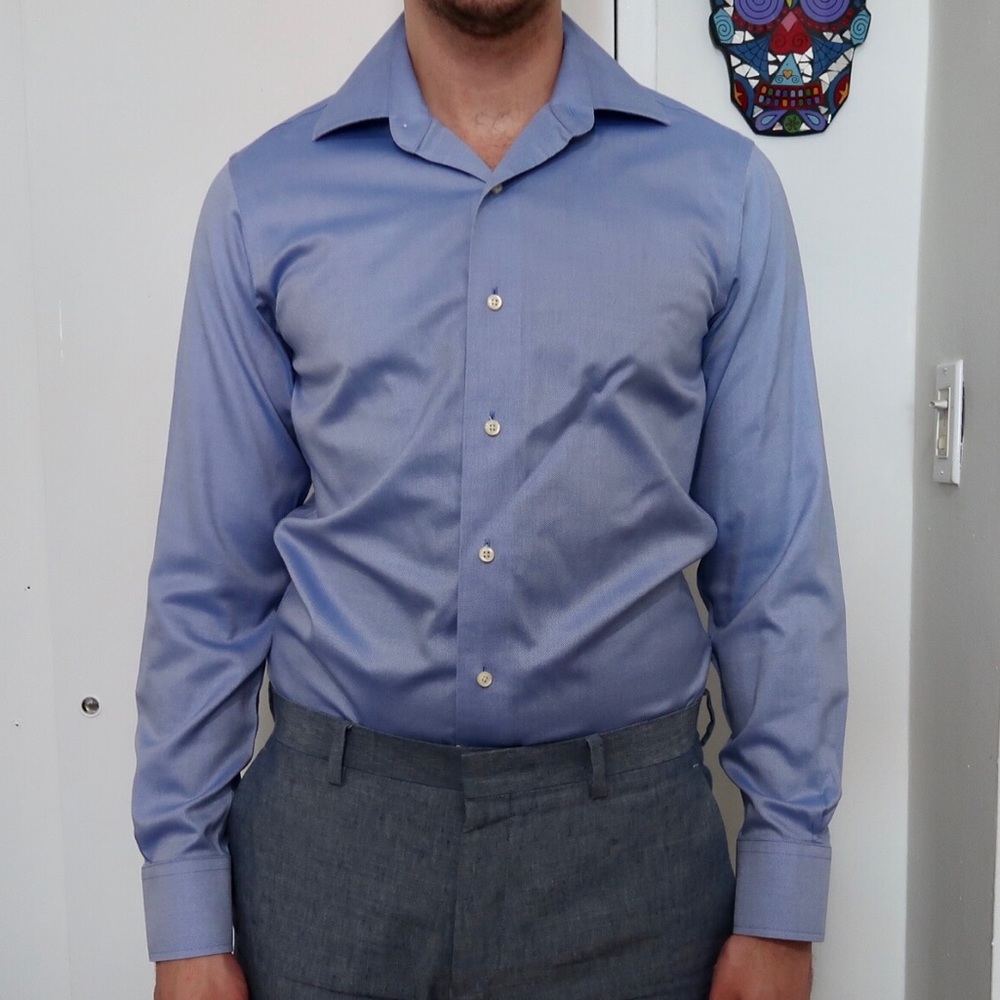 Men’s Brooks Brothers Milano slim dress shirt blue